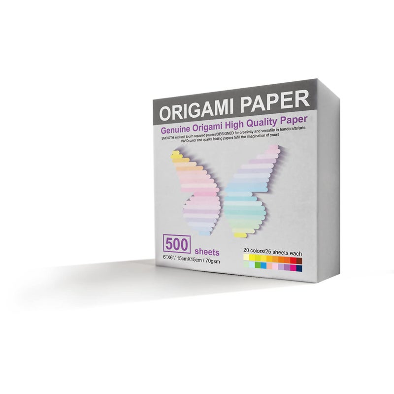 BB Bachmore Origami Paper 500 Sheets, 20 Vivid Colors, Double Sided Colors Make Colorful and Easy Origami,6 Inch Square Sheet, Papers, Arts and Crafts Projects (E-book included) - Image 4
